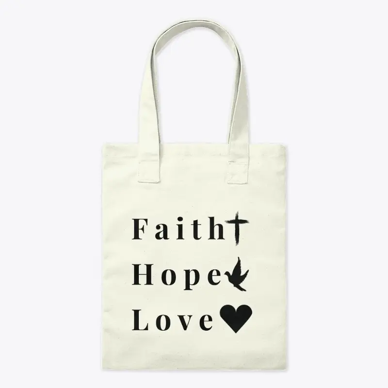 Faith Hope Love  Symbols Tote Bag