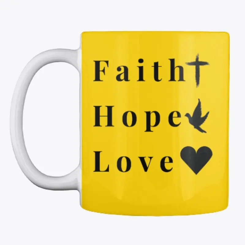 Faith Hope Love Symbols Mug